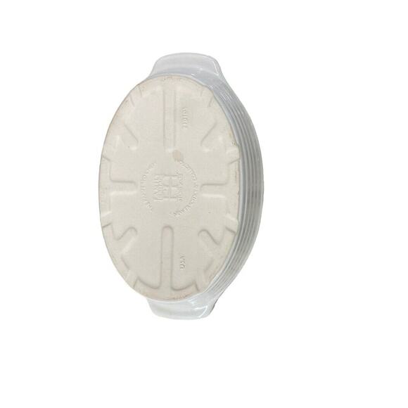 PAMPERED CHEF Oval Baker #1316 Glazed Vanilla Stoneware Cooking NEW Retired - Picture 2 of 6